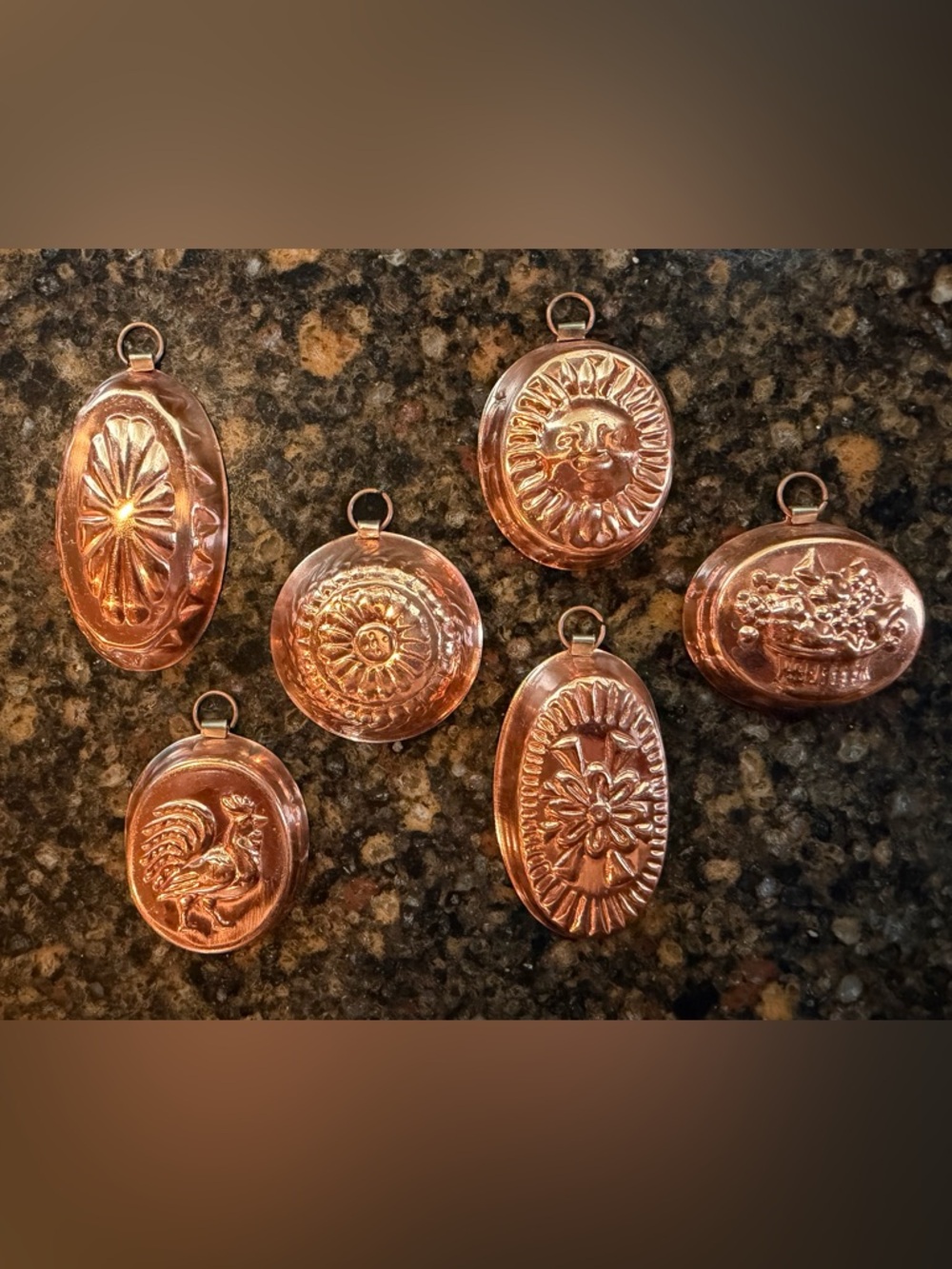 Vintage Mini Copper Mold Wall Decor Set - 7 Pieces